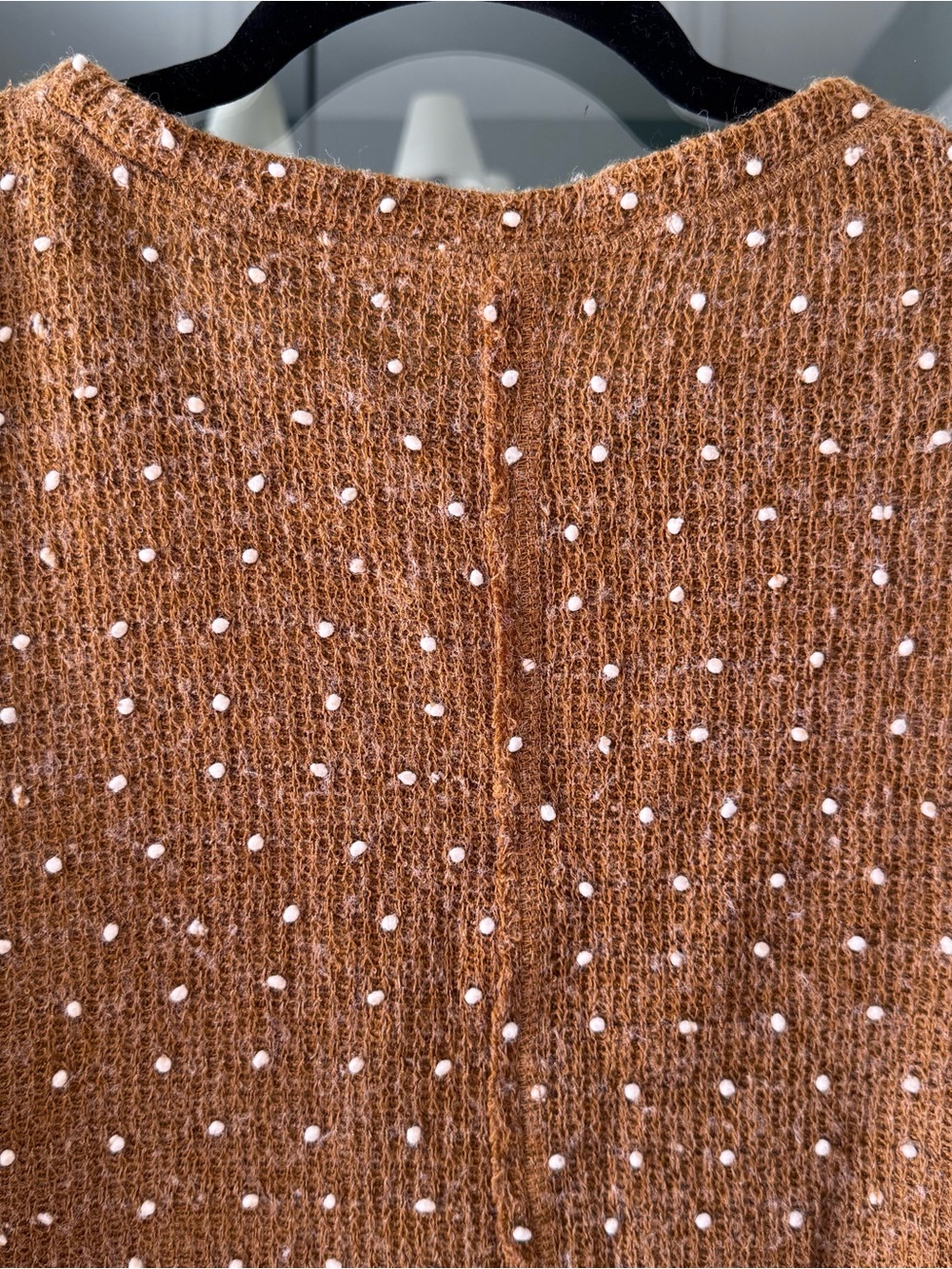 New In Rust and White Dots Cropped Sweater - Picture 6 of 7